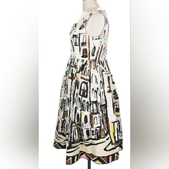 NWT Kate Spade ♠️ Scoopneck  Landscape Dress "Call Your Mom" Fit N Flare Dress 8 - Picture 4 of 12